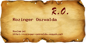 Rozinger Oszvalda névjegykártya